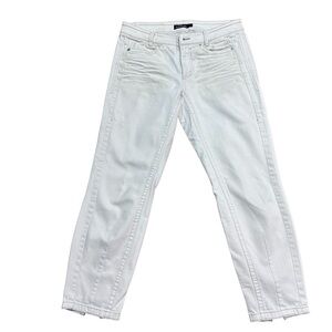 MARC CAIN WHITE STRAIGHT LEG JEANS WITH ZIP AT HEM SZ N2 ( US SZ 6)